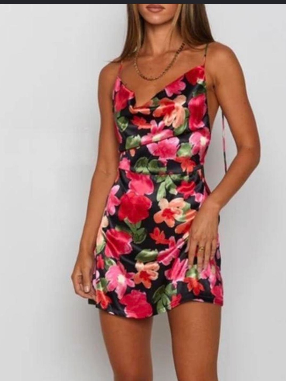 Beginning Boutique Floral Tie‎ Strap Dress